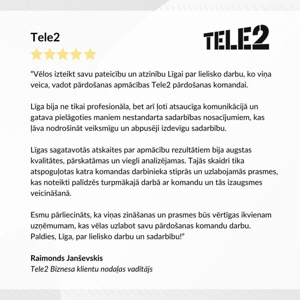 Pārdošanas apmācības treniņš izaugsmes telpa Līga Līdeka
