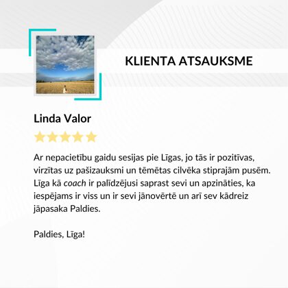 Linda Valor klienta atsauksme - individuālais koučings