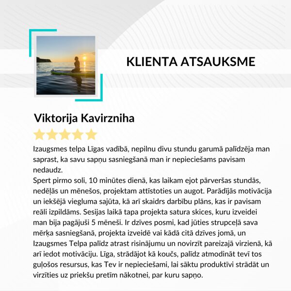 Viktorija Kavirzniha - individuālais koučings atsauksme