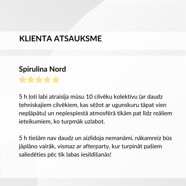 Komandu koučings - Spirulina Nord atsauksme